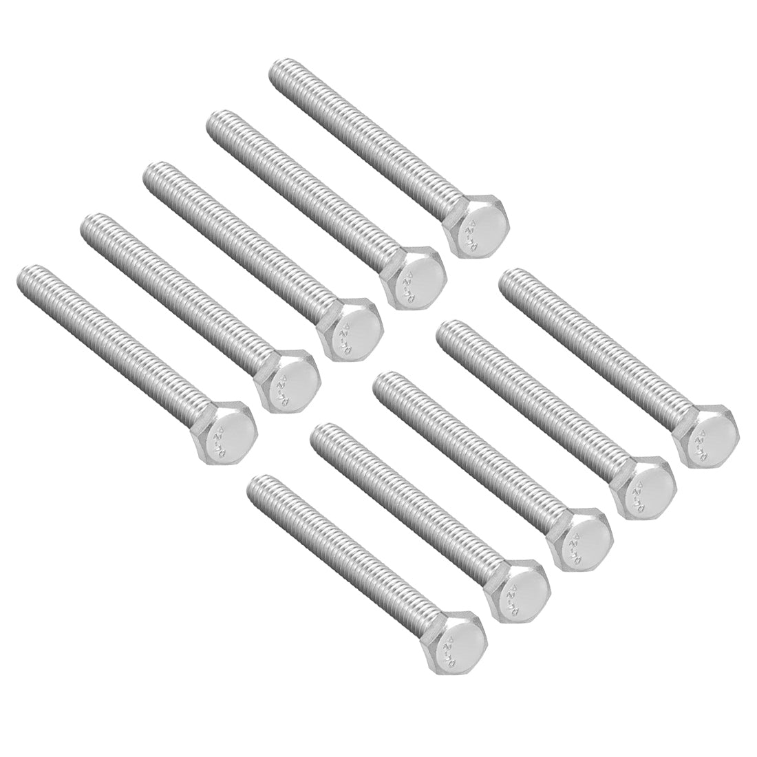 Harfington M6x70mm Hex Bolts 304 Stainless Steel Hexagon Screw Bolt 10pcs