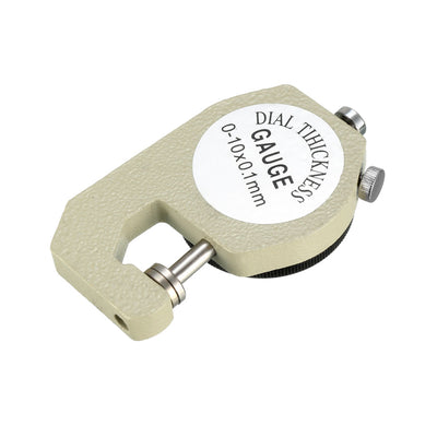 Harfington Thickness Gauge,0 -10mm x 0.1mm Precision Accuracy Round Dial Indicator Thickness Gauge Silver Tone
