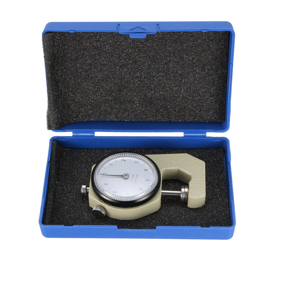 Harfington Thickness Gauge,0 -10mm x 0.1mm Precision Accuracy Round Dial Indicator Thickness Gauge Silver Tone