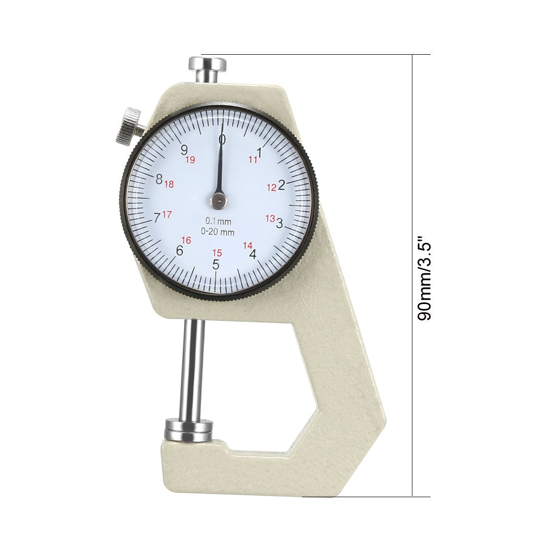 Harfington Thickness Gauge,0-20mmx0.1mm Precision Accuracy Round Dial Indicator Thickness Gauge