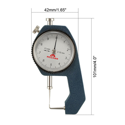 Harfington Thickness Gauge, 0-10mm x 0.1mm Precision Accuracy Thickness Gauge for Measuring the Wall Thickness of Tubes