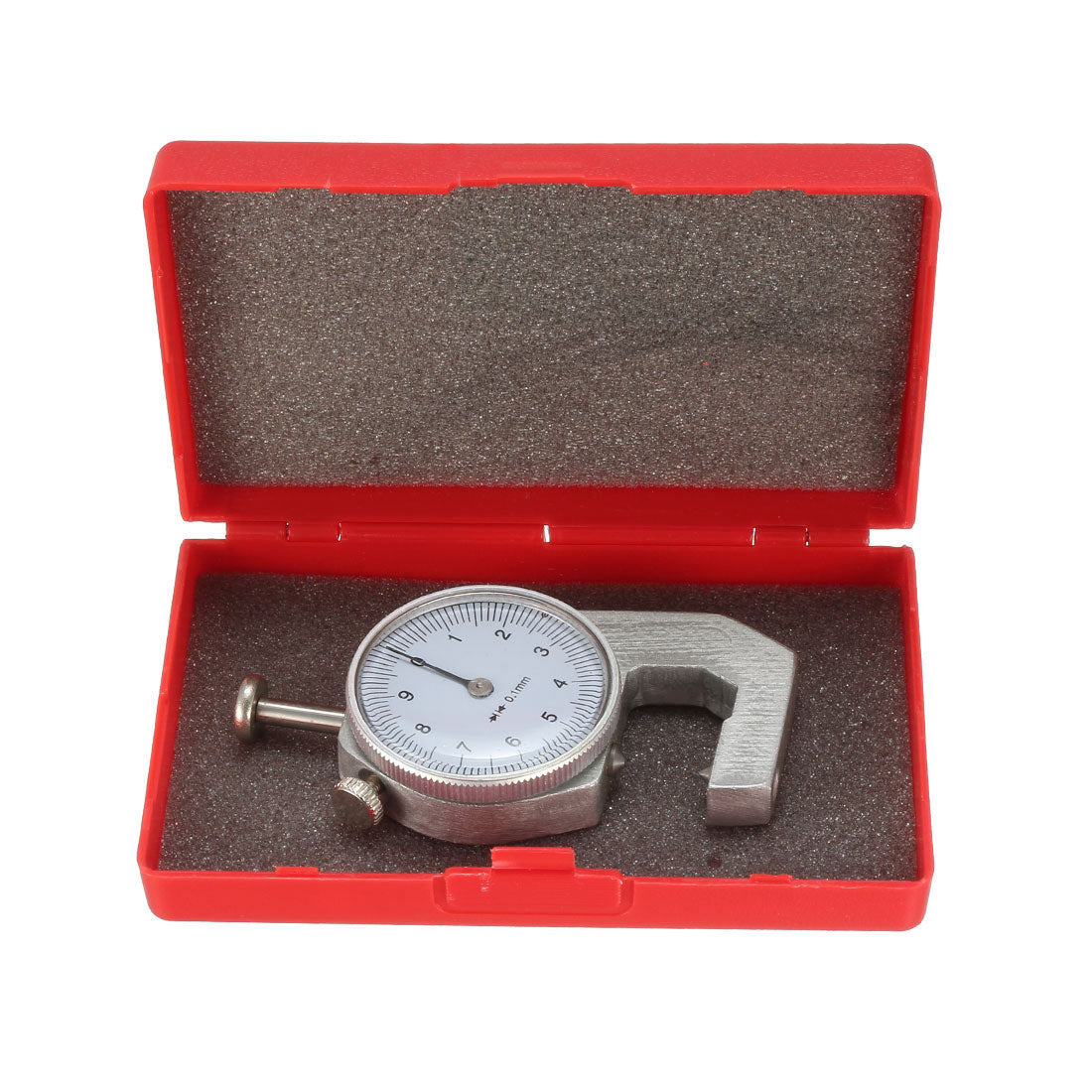 Harfington Thickness Gauge, 0 -10mm x 0.1mm Cusp Head Dial Thickness Gauge Measuring Tool Silver Tone