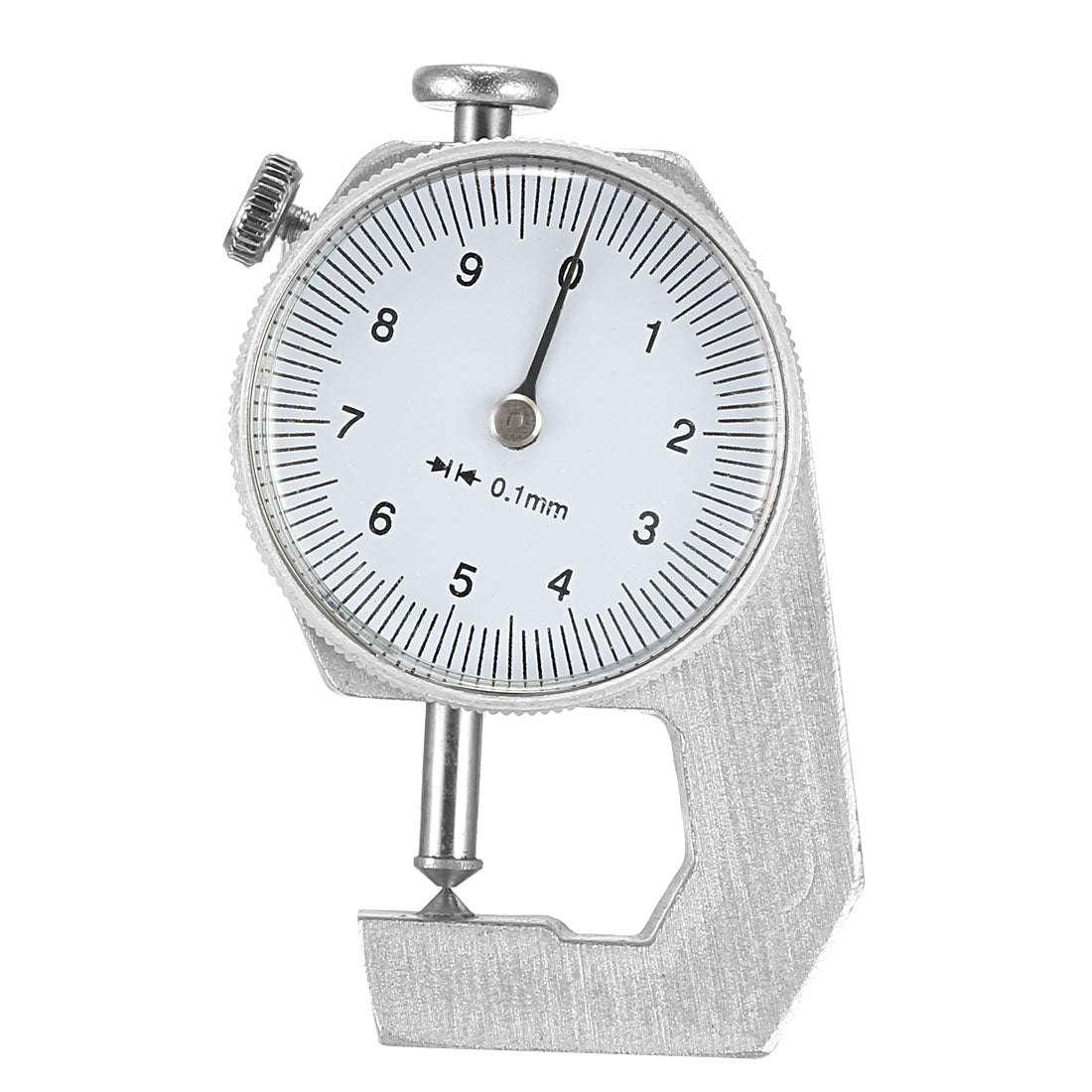 Harfington Thickness Gauge, 0 -10mm x 0.1mm Cusp Head Dial Thickness Gauge Measuring Tool Silver Tone