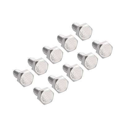 Harfington 1/4-20 x 1/2" Hex Bolts 304 Stainless Steel Hexagon Screw Bolt 10pcs