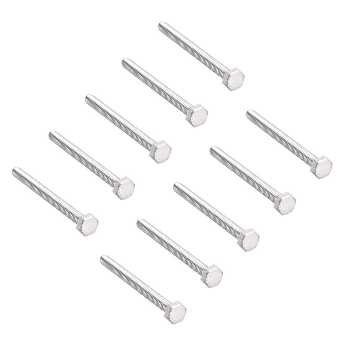 Harfington 1/4"-20 x 3" Hex Bolts 304 Stainless Steel Hexagon Screw Bolt 10pcs