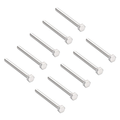 Harfington 1/4"-20 x 3" Hex Bolts 304 Stainless Steel Hexagon Screw Bolt 10pcs