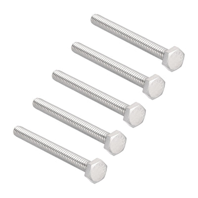 Harfington 1/4-20 x 2-1/2" Hex Bolts 304 Stainless Steel Hexagon Screw Bolt 5pcs