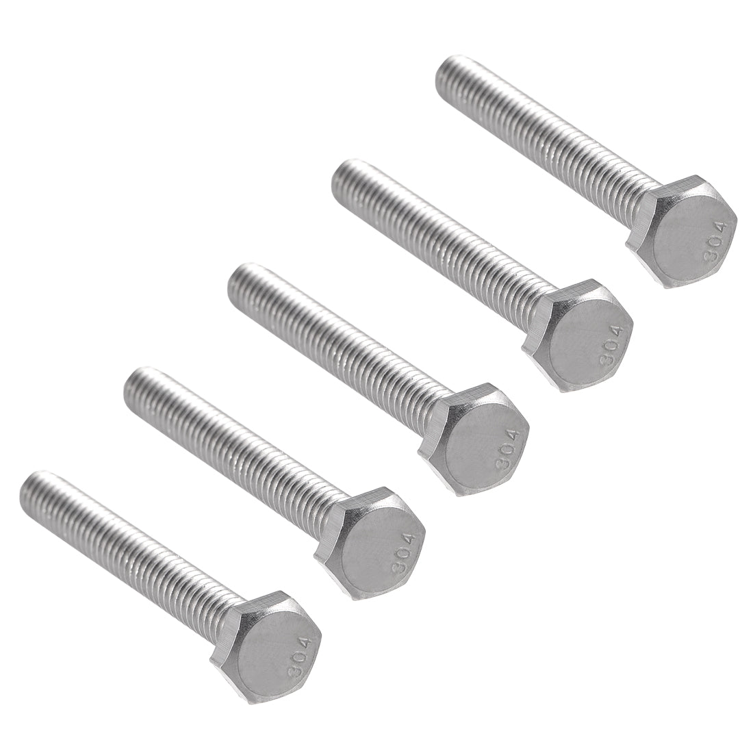 Harfington 1/4-20 x 2" Hex Bolts 304 Stainless Steel Hexagon Screw Bolt 5pcs