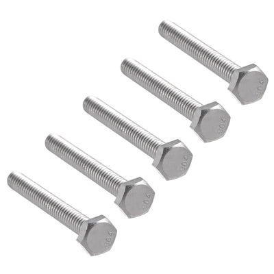Harfington 1/4-20 x 2" Hex Bolts 304 Stainless Steel Hexagon Screw Bolt 5pcs