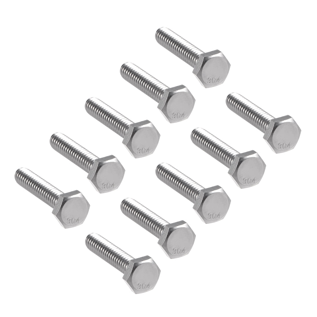 Harfington 1/4-20x1-1/4" Hex Bolts 304 Stainless Steel Hexagon Screw Bolt 10pcs