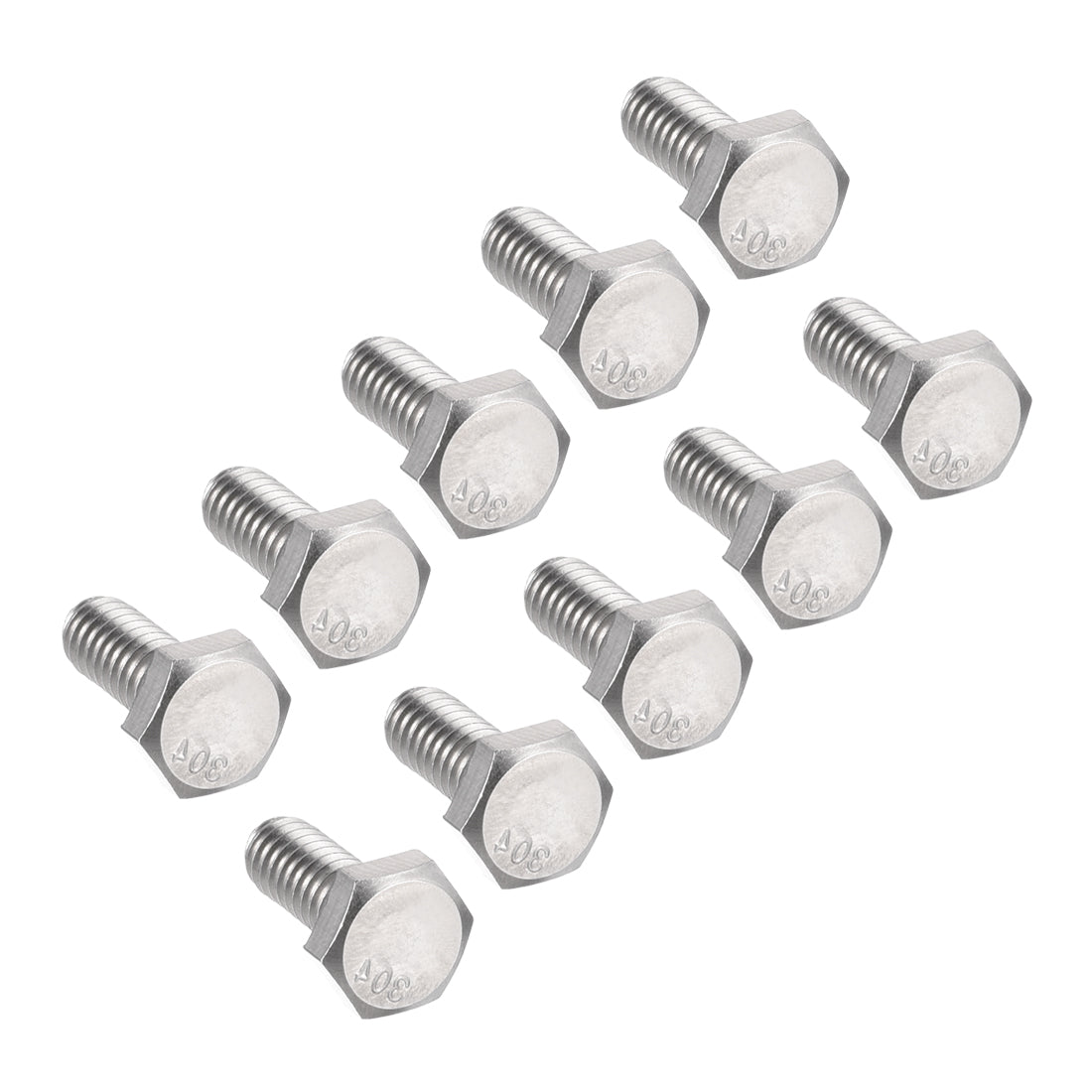 Harfington 1/4-20x5/8" Hex Bolts 304 Stainless Steel Hexagon Screw Bolt 10pcs