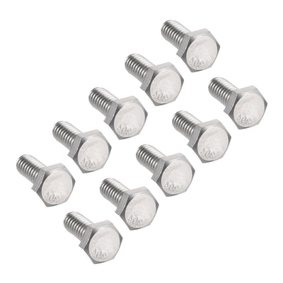 Harfington 1/4-20x5/8" Hex Bolts 304 Stainless Steel Hexagon Screw Bolt 10pcs