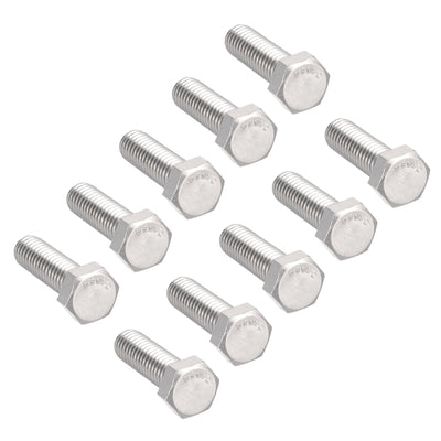 Harfington 3/8-16x1-1/4" Hex Bolts 304 Stainless Steel Hexagon Screw Bolt 10pcs