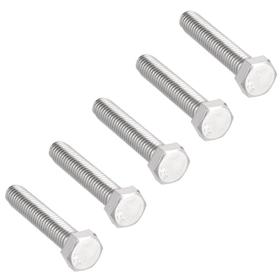 Harfington 3/8-16x2" Hex Bolts 304 Stainless Steel Hexagon Screw Bolt 5pcs