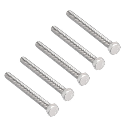 Harfington 3/8-16x4" Hex Bolts 304 Stainless Steel Hexagon Screw Bolt 5pcs