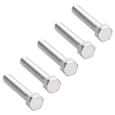 Harfington 3/8-16x2-1/4" Hex Bolts 304 Stainless Steel Hexagon Screw Bolt 5pcs