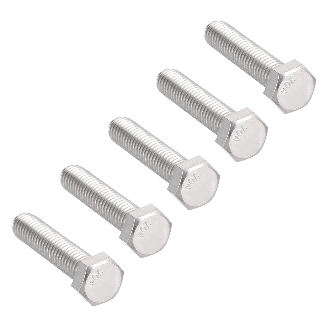 Harfington 3/8-16x1-3/4" Hex Bolts 304 Stainless Steel Hexagon Screw Bolt 5pcs