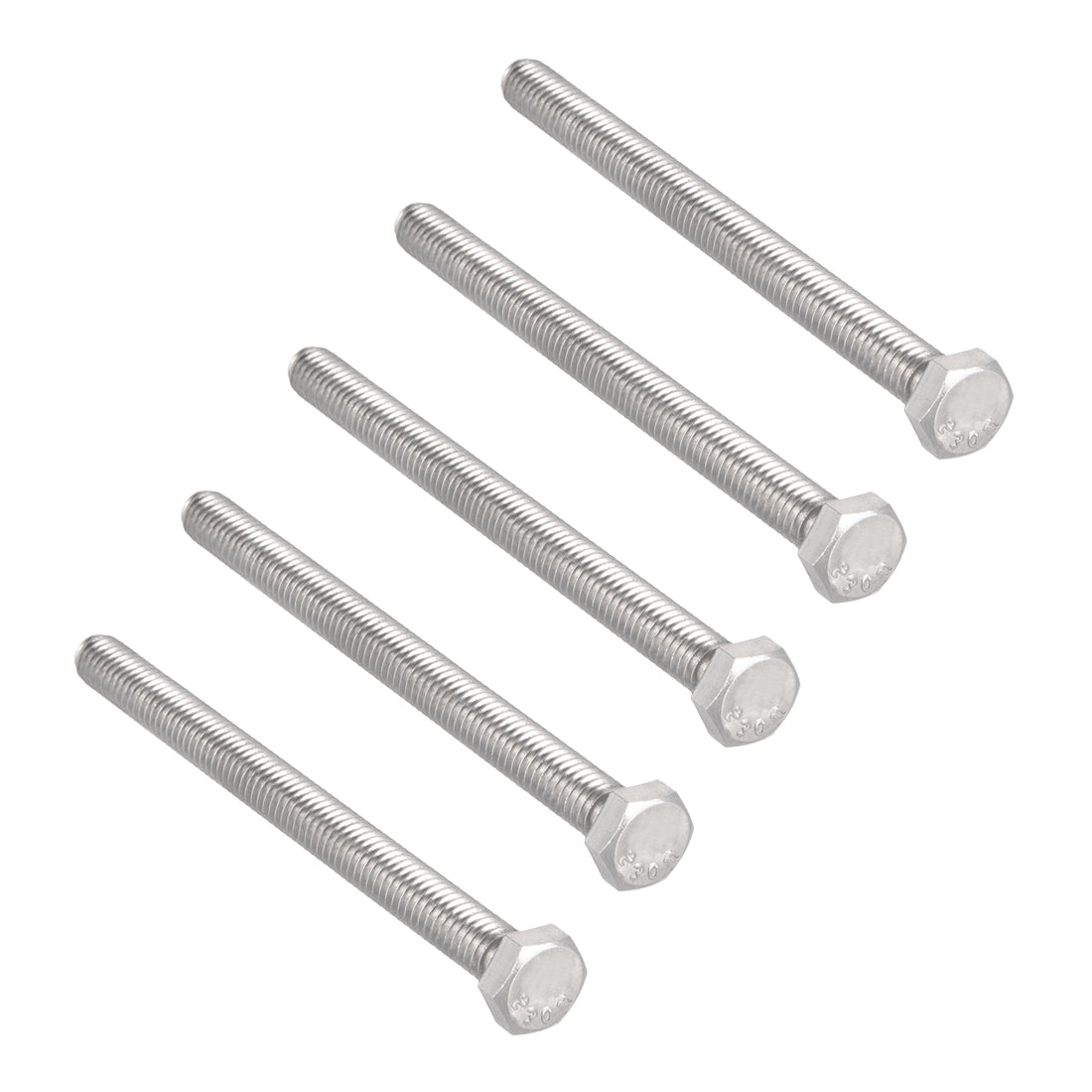 Harfington 5/16-18x4" Hex Bolts 304 Stainless Steel Hexagon Screw Bolt 5pcs