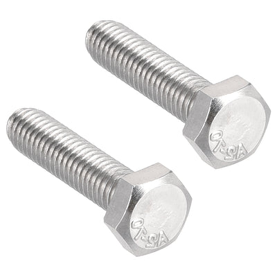 Harfington M6x25mm Hex Bolts 304 Stainless Steel Hexagon Left Hand Screw Bolts 2pcs