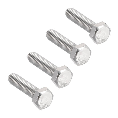 Harfington M6x25mm Hex Bolts 304 Stainless Steel Hexagon Left Hand Screw Bolt 4pcs