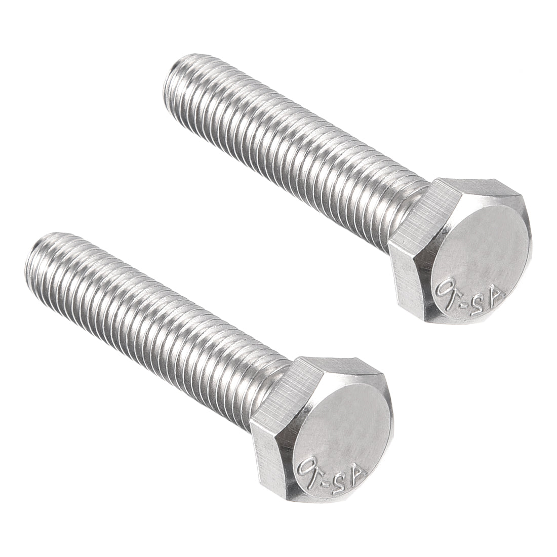 Harfington M6x50mm Hex Bolts 304 Stainless Steel Hexagon Left Hand Screw Bolt 2pcs