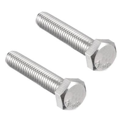 Harfington M6x50mm Hex Bolts 304 Stainless Steel Hexagon Left Hand Screw Bolt 2pcs