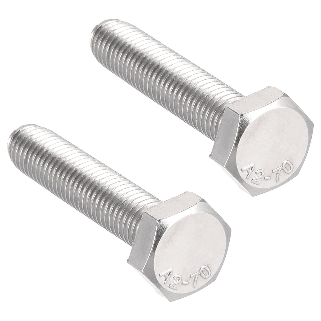 Harfington M10x50mm Hex Bolts 304 Stainless Steel Hexagon Left Hand Screw Bolt 2pcs