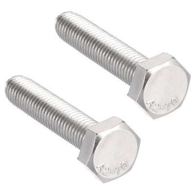 Harfington M10x50mm Hex Bolts 304 Stainless Steel Hexagon Left Hand Screw Bolt 2pcs