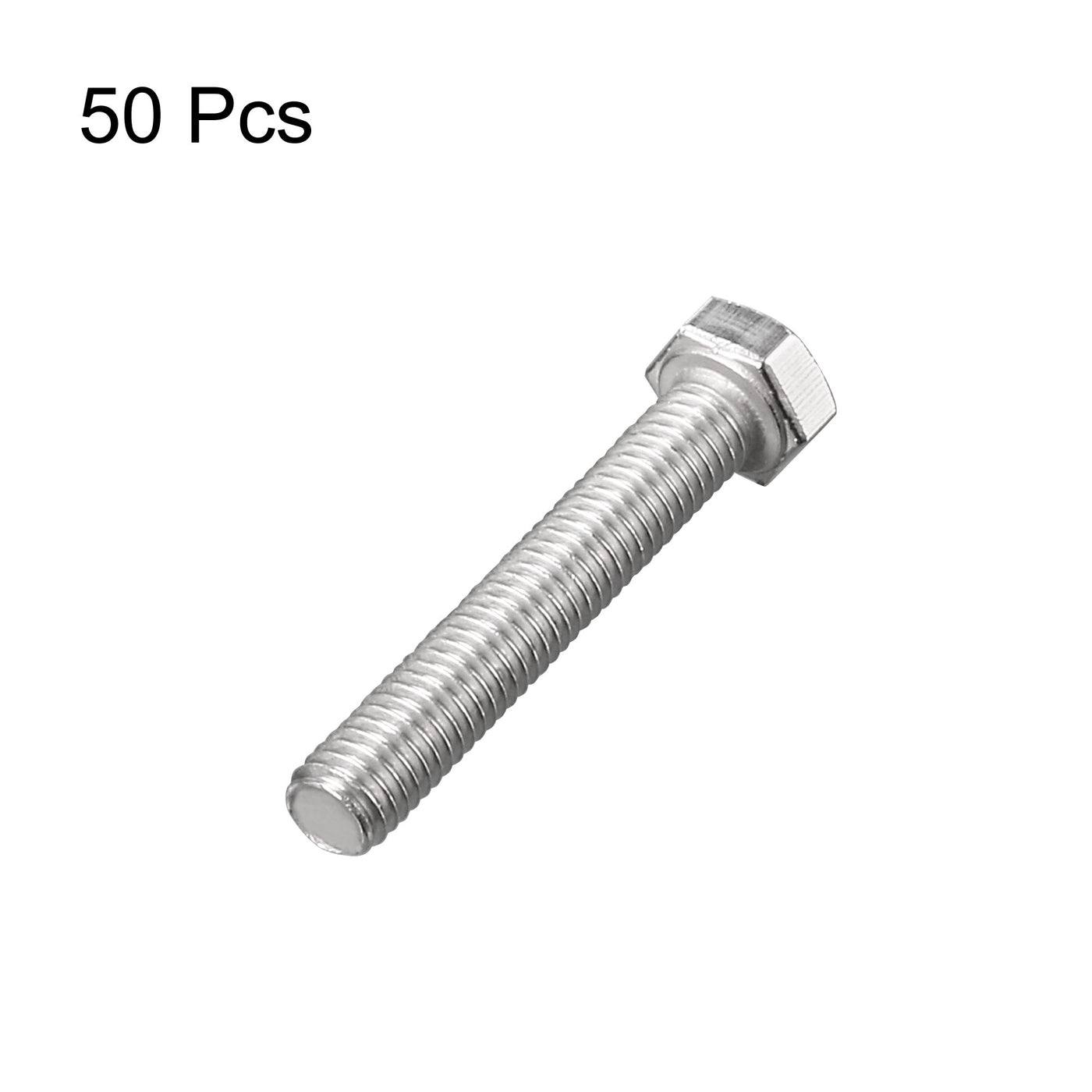 Harfington M5x30mm Hex Bolts 304 Stainless Steel Hexagon Screw Bolt 50pcs