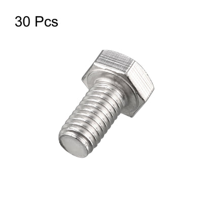 Harfington M6x12mm Hex Bolts 304 Stainless Steel Hexagon Screw Bolt 30pcs