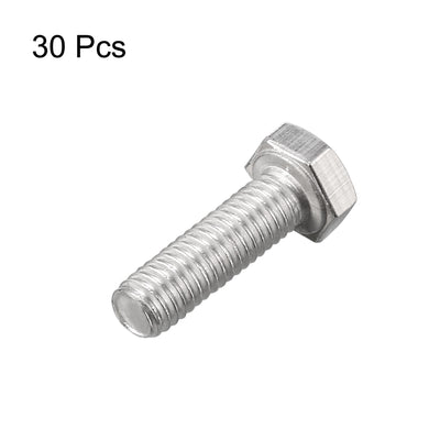 Harfington M6x20mm Hex Bolts 304 Stainless Steel Hexagon Screw Bolt 30pcs