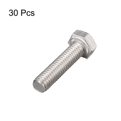 Harfington M6x25mm Hex Bolts 304 Stainless Steel Hexagon Screw Bolt 30pcs
