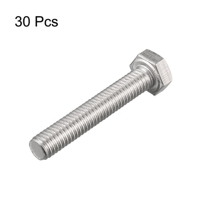 Harfington M6x35mm Hex Bolts 304 Stainless Steel Hexagon Screw Bolt 30pcs