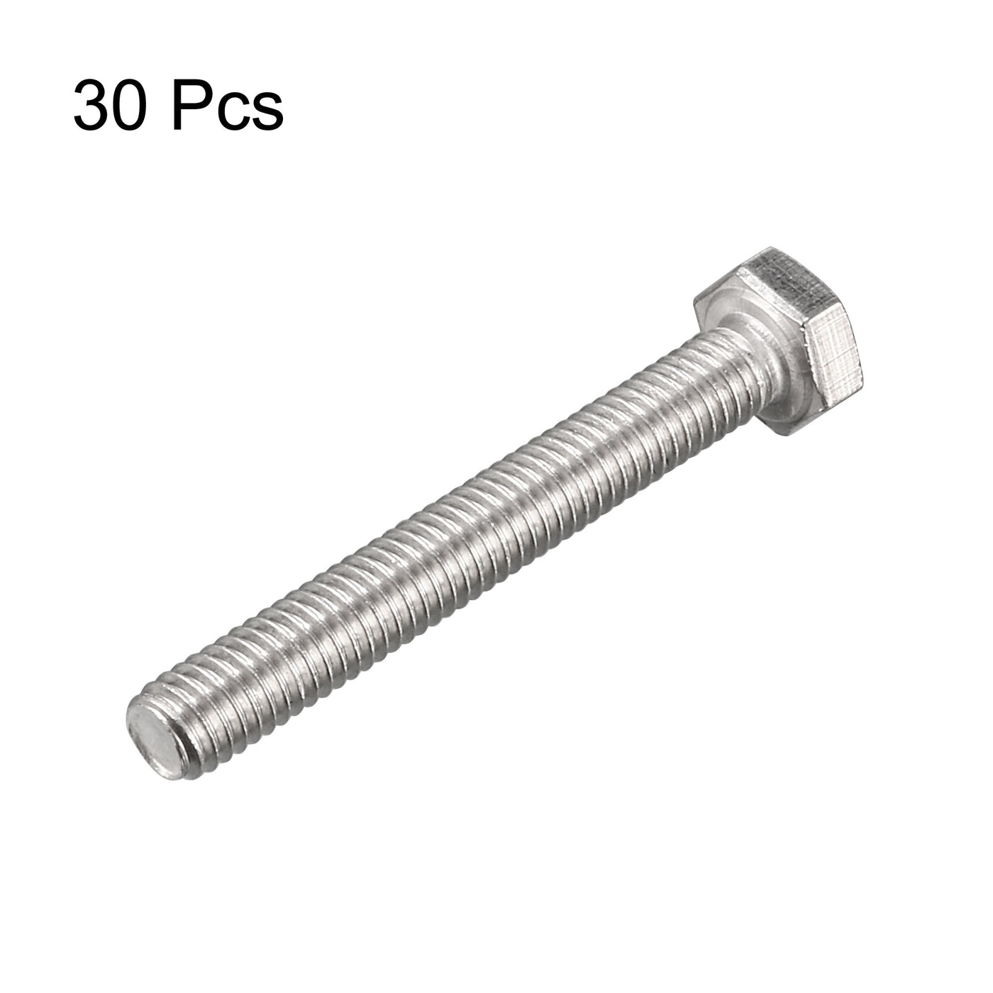 Harfington M6x45mm Hex Bolts 304 Stainless Steel Hexagon Screw Bolt 30pcs
