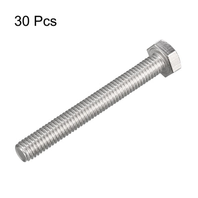 Harfington M6x50mm Hex Bolts 304 Stainless Steel Hexagon Screw Bolt 30pcs