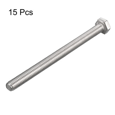 Harfington M6x80mm Hex Bolts 304 Stainless Steel Hexagon Screw Bolt 15pcs