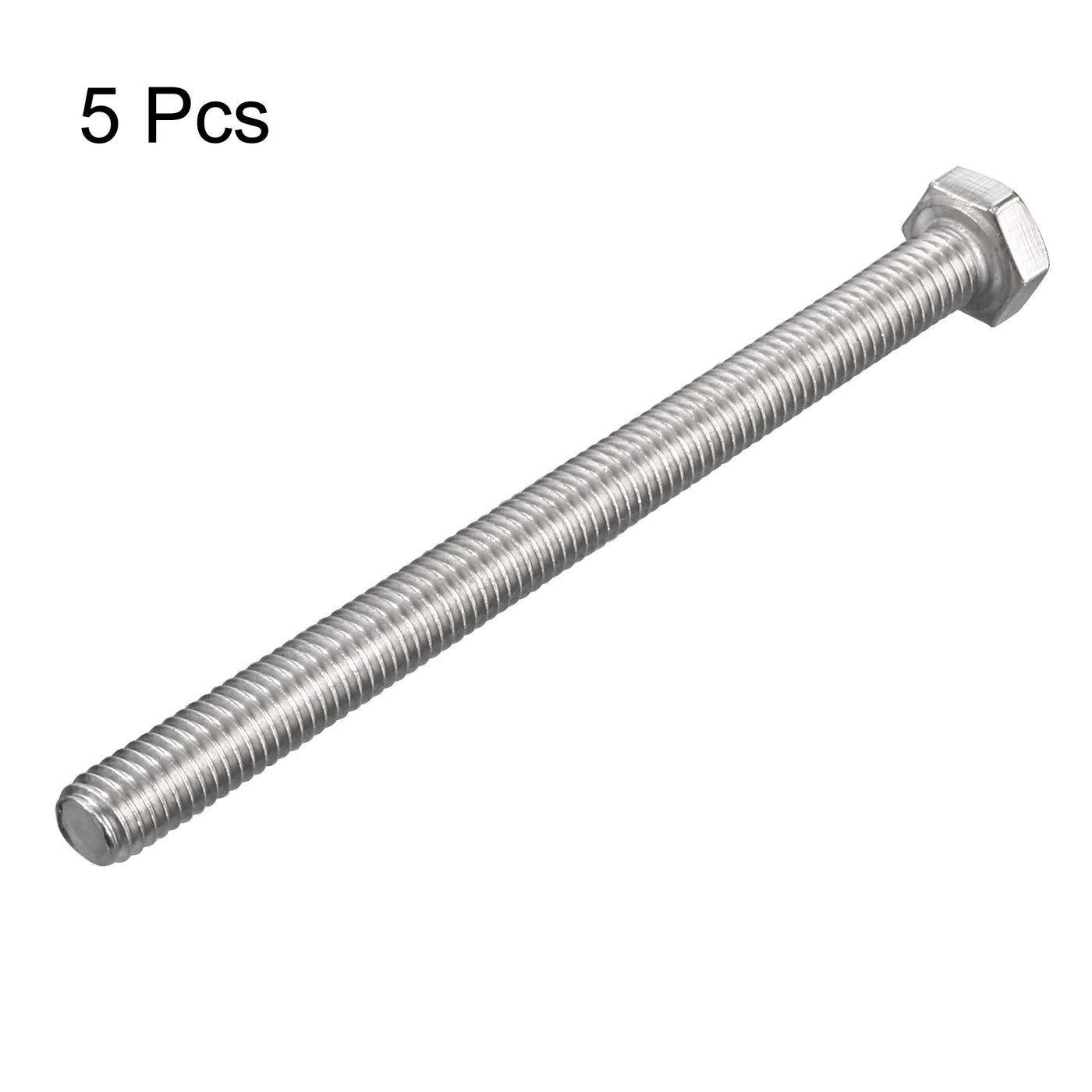Harfington M6x80mm Hex Bolts 304 Stainless Steel Hexagon Screw Bolt 5pcs