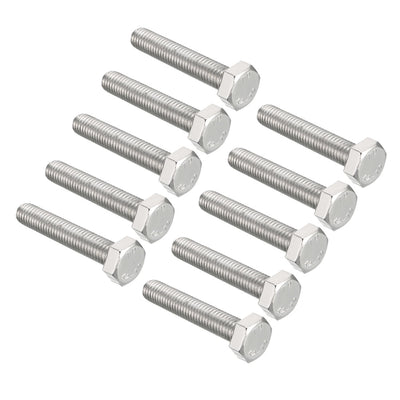 Harfington M8x45mm Hex Bolts 304 Stainless Steel Hexagon Screw Bolt 10pcs