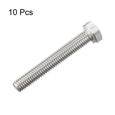 Harfington M8x55mm Hex Bolts 304 Stainless Steel Hexagon Screw Bolt 10pcs