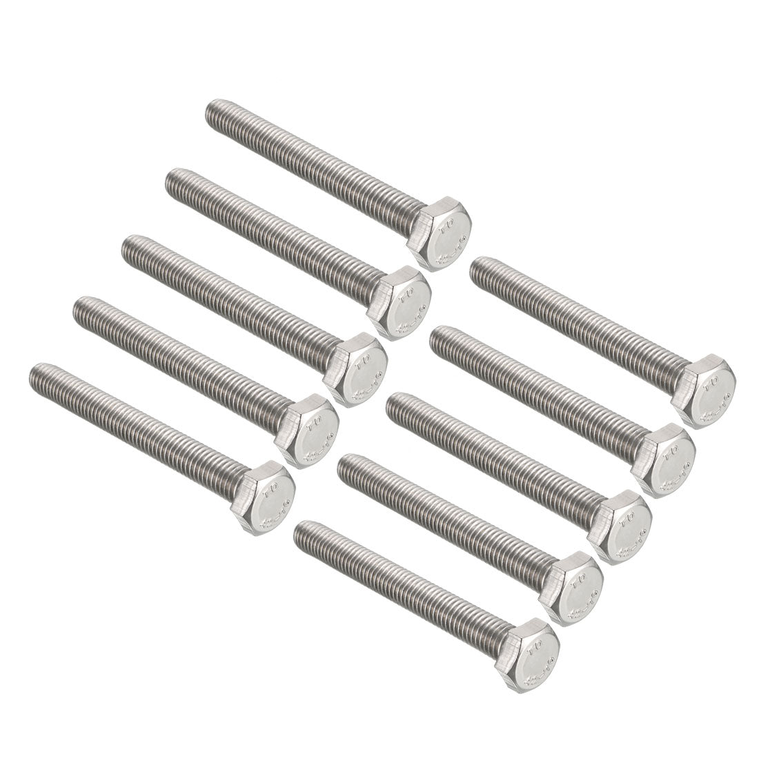 Harfington M8x70mm Hex Bolts 304 Stainless Steel Hexagon Screw Bolt 10 pcs