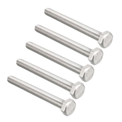 Harfington M8x80mm Hex Bolts 304 Stainless Steel Hexagon Screw Bolt 5 pcs