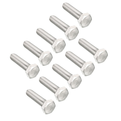 Harfington M10x40mm Hex Bolts 304 Stainless Steel Hexagon Screw Bolt 10pcs