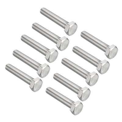 Harfington M10x55mm Hex Bolts 304 Stainless Steel Hexagon Screw Bolt 10pcs
