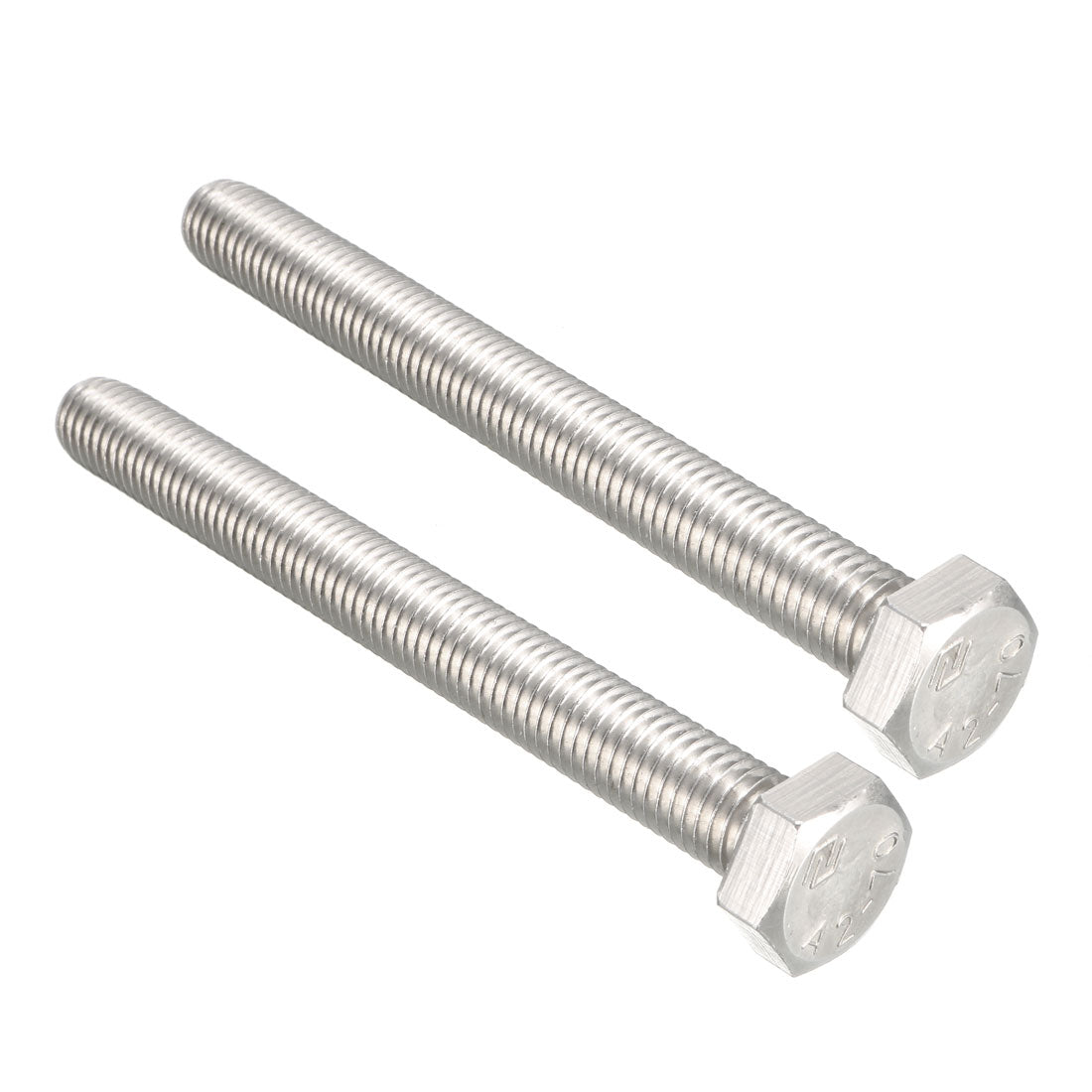 Harfington M10 Thread 100mm Length Hex Bolts 304 Stainless Steel Hexagon Screw Bolt 2pcs