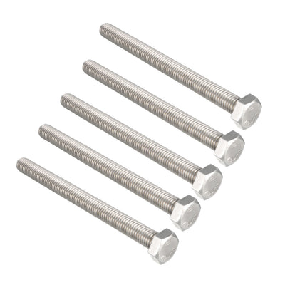 Harfington M10x120mm Hex Bolts 304 Stainless Steel Hexagon Screw Bolt 5pcs