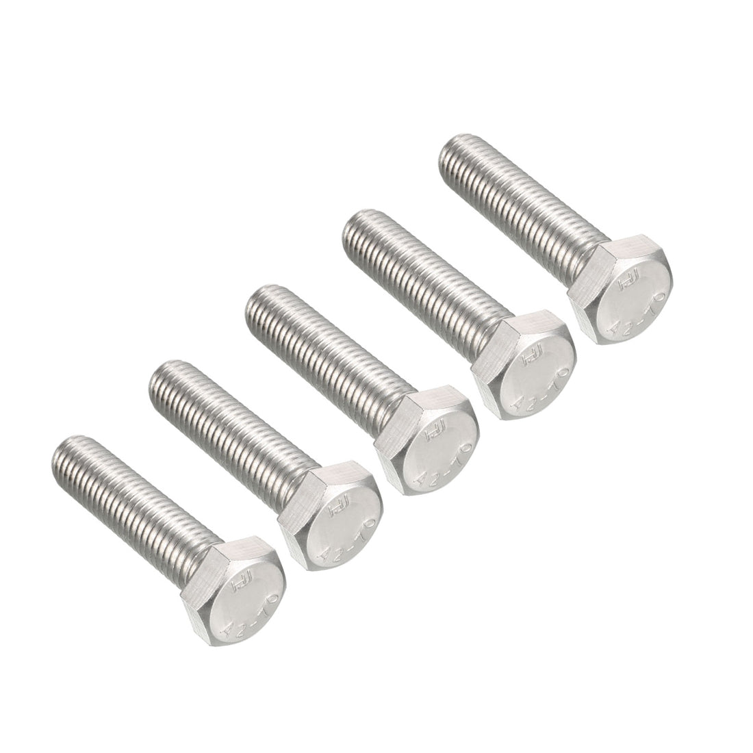 Harfington M12x50mm Hex Bolts 304 Stainless Steel Hexagon Screw Bolts 5pcs
