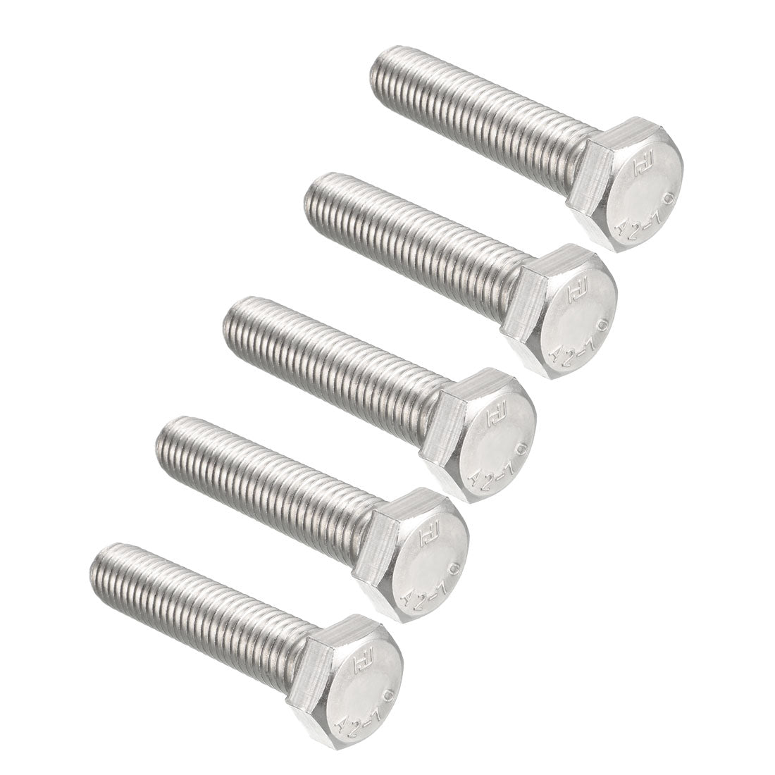 Harfington M12x55mm Hex Bolts 304 Stainless Steel Hexagon Screw Bolt 5pcs