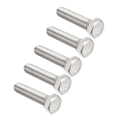 Harfington M12x55mm Hex Bolts 304 Stainless Steel Hexagon Screw Bolt 5pcs