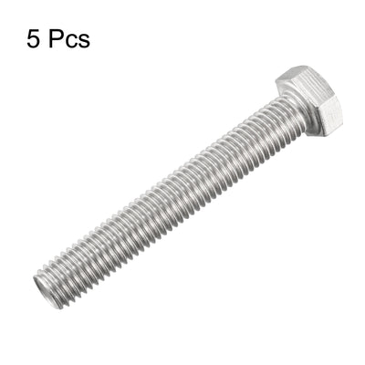 Harfington M12x 80mm Hex Bolts 304 Stainless Steel Hexagon Screw Bolt 5pcs