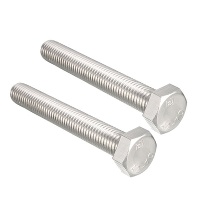 Harfington M14x100mm Hex Bolts 304 Stainless Steel Hexagon Screw Bolts 2pcs